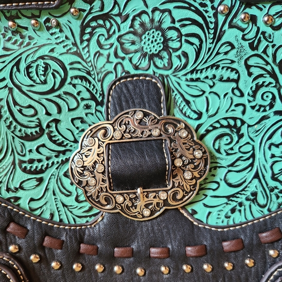 Black and turquoise purse - Picture 2 of 9